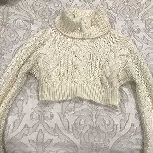 Cropped turtleneck sweater